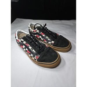 Vans Cherry Checkerboard Old Skool Sneaker women's 6.5 low top black white